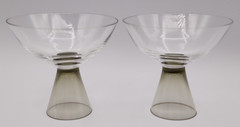 Mid Century Rosenthal Fortuna Champagne Coupes Elsa Fischer-Treyden READ BLUE