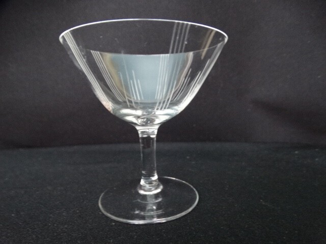 William Fraser Crystal, Germany Clear Vertical Lines Cut 2 oz Cordial Glass EUC