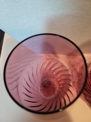 Amethyst Purple Handmade Swirl Stemless Wine Glasses Premium Quality Glass Lot 2