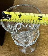 6 Tiffin-Franciscan King’s Crown Clear Glass Thumbprint claret wine 3.75″ VTG