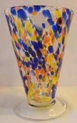 Hand Blown Confetti Art Glass Footed Drinkware Tumbler 1 Source