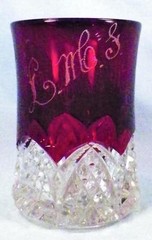 Allentown Fair 1916 Tumbler Ruby Stained Button Arches Duncan Miller LMS EAPG