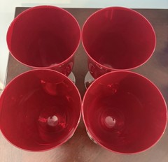 LENOX Holiday Gems Ruby Red Wine/Water Goblets Set of 4 EUC Discontinued