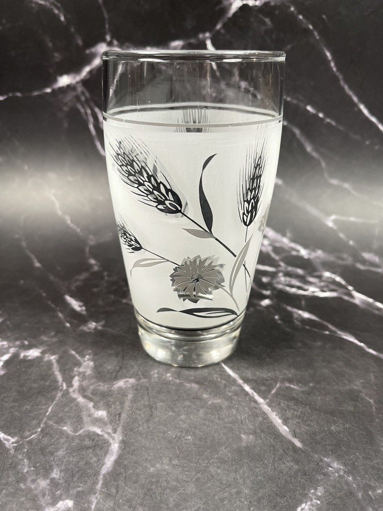 Vintage MCM 1960s Libbey Silver Wheat & Wild Flower Pattern Glass Replacement