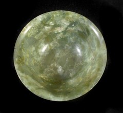 Antique Spinach Jade Bowl, China Era To Be Determined 12 Cm