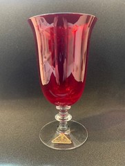 Iced Tea Glass Warwick Ruby Collection by MORGANTOWN with Original Tag Pristine