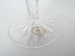 Vintage Ajka Arabella Handmade Bohemian Crystal Cut to Clear Iced Tea Goblets
