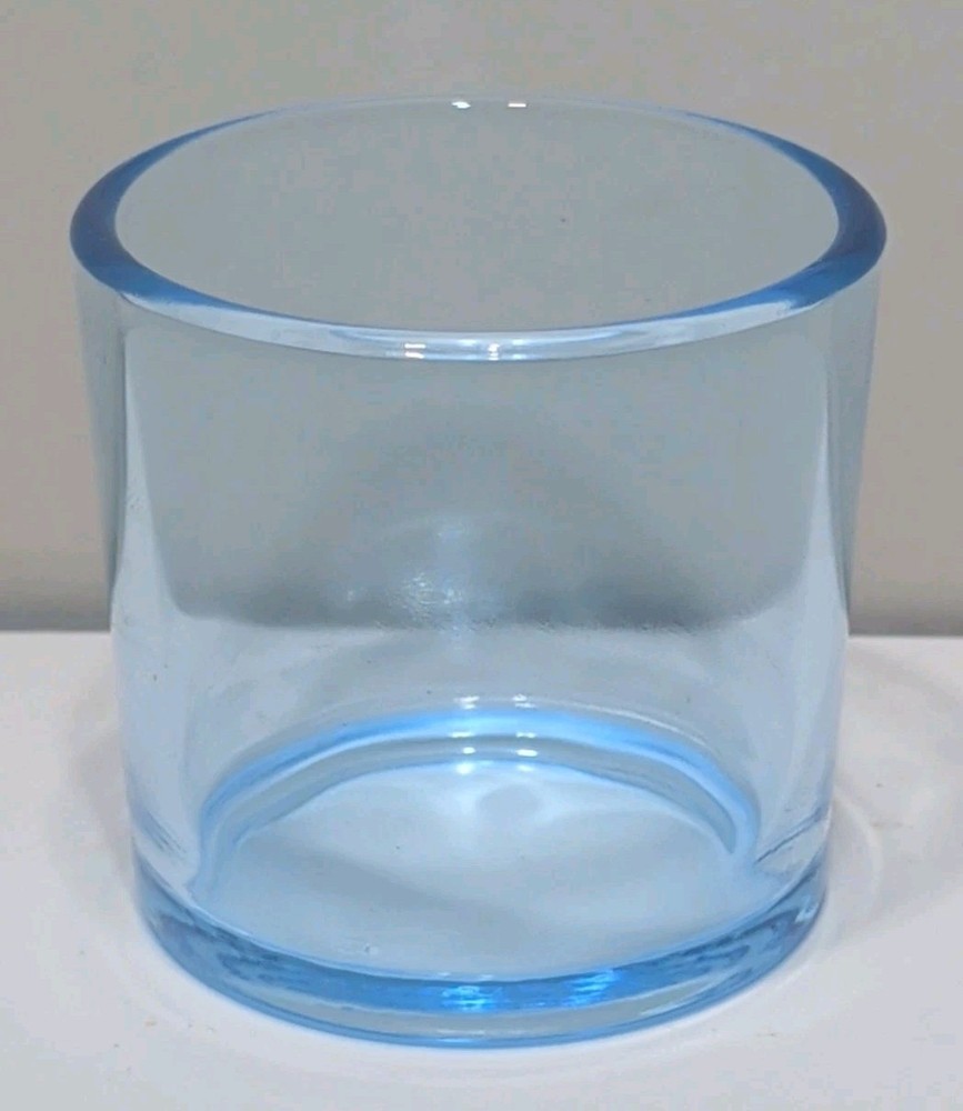 ✨VINTAGE✨ BEAUTIFUL 2″ Blue Glass TUMBLER, Tea Light Candle Holder & More