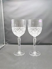 Marquis By Waterford Brady Pattern Set Of 2 Clear Cut Crystal 14oz Glass Goblet