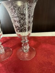 3 Cambridge Crystal Glasses Stems 6” Wine? Sherry? NOT SURE OF PATTERN