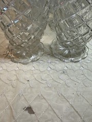 6 Anchor Hocking WATERFORD WAFFLE CRYSTAL *4 7/8″ – 10oz Footed Tumblers