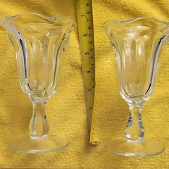Vintage Anchor Hocking Tulip Ice Cream Sundae Parfait Glasses 6.5″ Set of 2