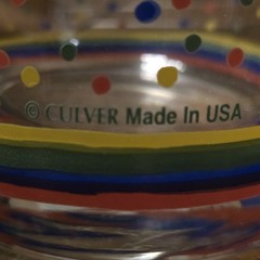 4 Vintage Culver Polka Dot Stripe Fiesta Festive Rocks Old Fashioned Glasses Set