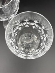 Vintage Nachtmann Bamberg Tall Cut Crystal Wine Glasses – Set of 6 – 7.5 Inches