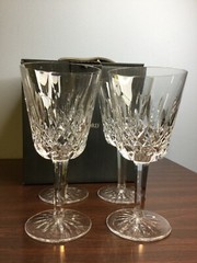 4 Vtg Waterford Crystal Lismore Collection Claret Wine Glasses 10 Oz Goblets NIB