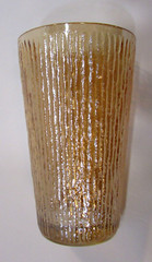 Iridescent Marigold Carnival Tree Bark Variant Flat Tumbler 5″ Jeanette Glass