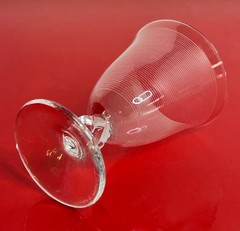 2 Daum Crystal ORVAL Cordial Goblet (s) Twisted Swirl Stem DAU2 Horizontal Lines