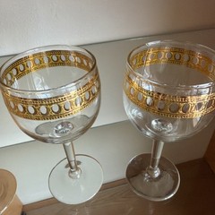 Vintage MCM Culver Antigua 22K Gold Banded Wine Glass Set Of 4