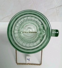 6 Vtg Anchor Hocking Green Tankard Beer Mug Glasses Line Lites Ribbed