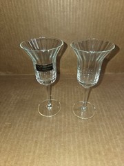Goblet Stemmed Donghia for Toscany Ribbed Flared Top x2