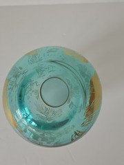 Cornet Barcelona Ocean Majesty Stemless Wine Glass Teal Gold