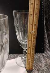 GORHAM Cut Crystal «Royal Devon» Iced Tea Footed Set of Three(3) 8.25″ Glasses!