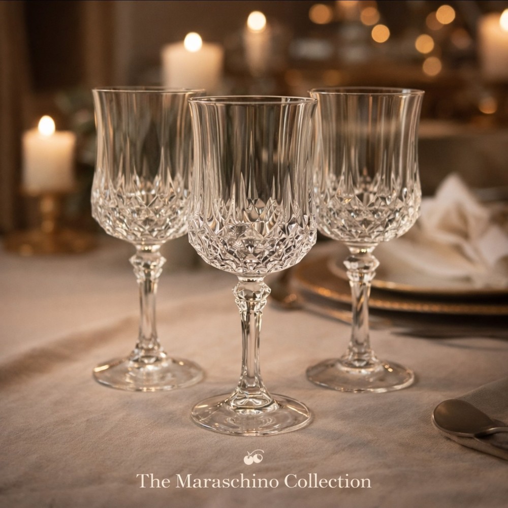 Cristal d’Arques Durand Longchamp Lead Crystal Wine Goblets Set of 3 Replacement