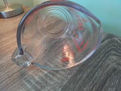 Anchor Hocking #1622 16 oz 2 Cup Glass Measuring Cup Red Lettering 500ml Vintage