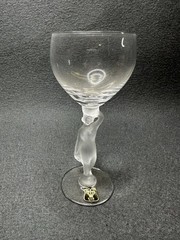 Bayel Crystal Bacchante Frosted Nude Stem 6 5/8″ Claret Wine Glass