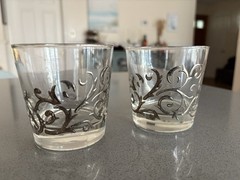 Vintage Libby Silver Scroll Glasses