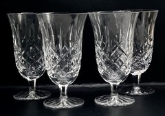 Set Of 4 Waterford Crystal Lismore Stemmed Iced Tea Water Goblets Glasses 6.5”
