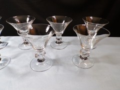 Set of 7 Bryce Clear Glass Hellenic Liquor Cocktail Glasses 4″ Tall