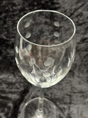 Mikasa Cheers Etched Dots Wine Glasses Long Stem Set of 2