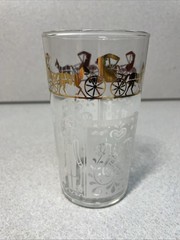 Anchor Hocking Set of 7 – Horse & Buggy Gold Trim Pyrex Butterprint Farm Design