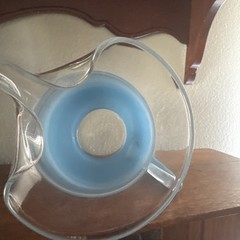 MCM Blendo Frosted Blue 80oz. Pitcher 11-3/4” Tall West Virginia Glass Co