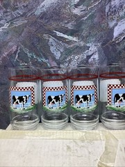 8 Century Fannie’s Farm 16 Oz Tumbler Glasses Set Cow Country Kitchen Lot