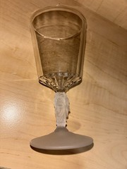 L G Wright Three-Faces Frosted Stem, Water Goblet, 6 1/4″