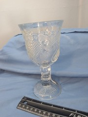 Vintage AVON 1978 Clear Glass Goblet HEART PATTERN by Fostoria