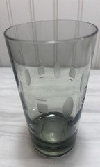 Smoke Glass Geometric Etched Design MCM Tumblers- set of 6