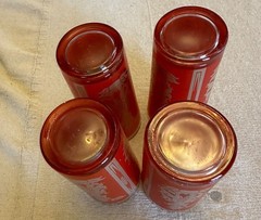 Set 4 VTG 1960 Mid Century Culver Red Gold Siam Thai Goddess Drinking Glasses