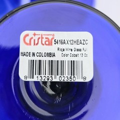 NWT Set Of 4 Cristar RIOJA Cobalt Wine Glasses 13 oz. 8″ HTF