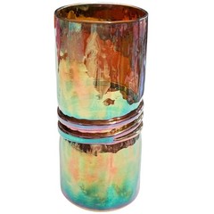 Esteban Prieto Hand-Blown Iridescent Oil Slick Tumbles 6″ Signed