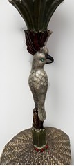 Rhinestone Jeweled Bird Goblet/Wine Glass with Bronze Enamel Stem 8.5″ x 4″