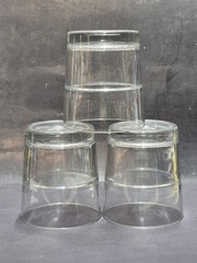 Set of 3 Clear Heavy‑Base Lowball Glasses 3.25″ x 3.6″ Barware Tumblers