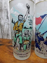 Rush to the Rockies – Vtg 1959 Libbey Colorado History Frosted Glasses Set of 5