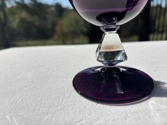 Bryce Glass Aquarius Amethyst/Purple Cut Diamond 5 3/4″ Water Goblet(s) VGUC