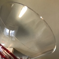 3 Pier 1 Applied Swirl Martini Glass 7 3/4″ x 5″ Red Green Purple VGC