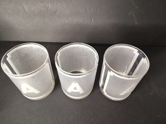 Set Of 3 Georges Briard Frosted Monogrammed A LowBall Whiskey Tumblr Glasses