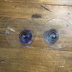 Dansk Spectra Glass Turquoise & Pink And Purple And Green