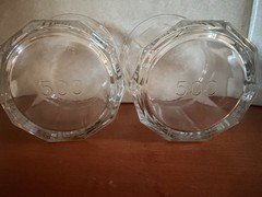 TWO LUMINARC 500 Clear Glass Flat Tumblers Panel Sides 14 oz.